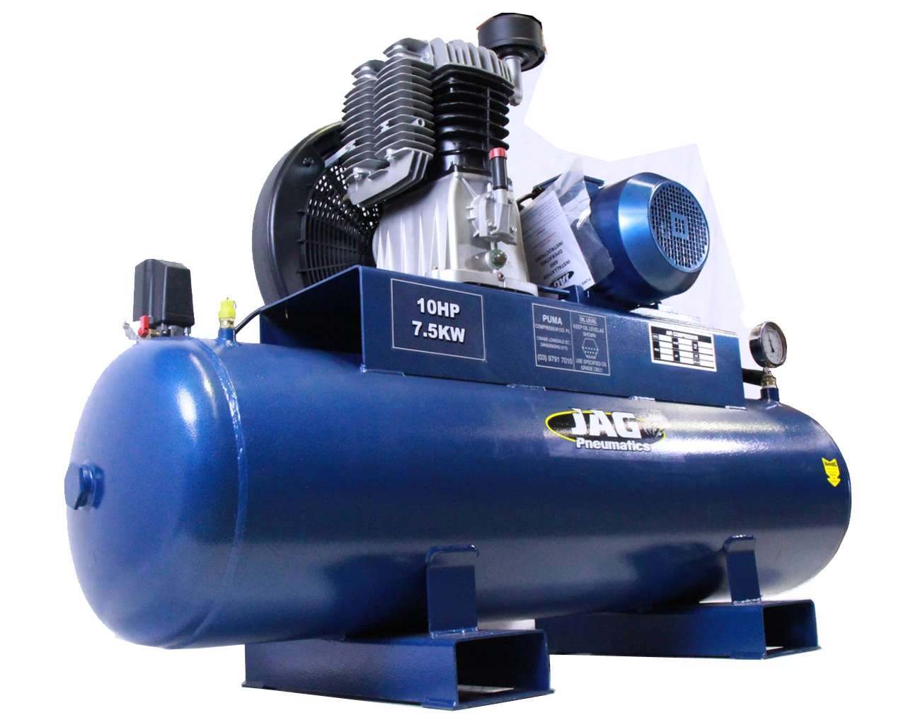 Jag Pneumatics NB100HP Air Compressor Belt Driven 10HP 280L 1 Jag Pneumatics NB100HP Air Compressor Belt Driven 10HP 280L