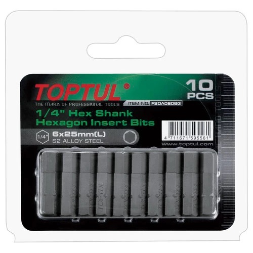 Toptul FSDA0805G Hex Insert Bits 1/4" 5mmx25mm 1 Toptul FSDA0805G Hex Insert Bits 1/4" 5mmx25mm